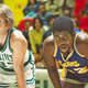 Sean Small as Larry Bird and Quincy Isaiah as Magic Johnson.